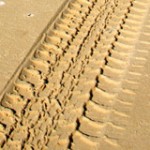 vehicle tyre tracks on Fraser Island