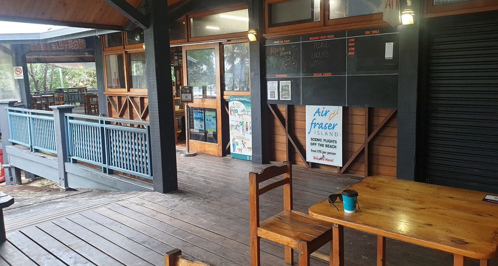 Outside the general Store at Happy valley Fraser Island