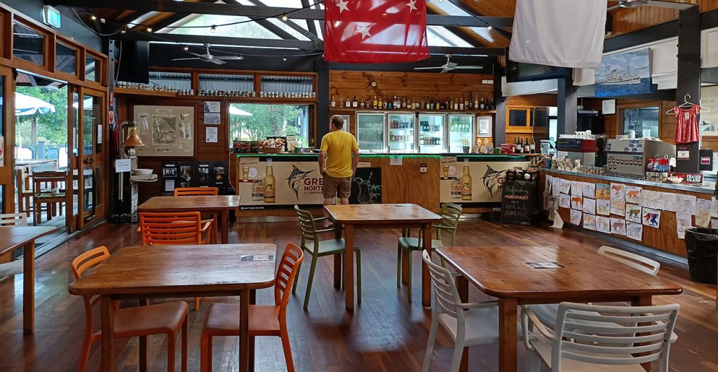 The public bar and takeaway area of the happy valley general store on Fraser Island