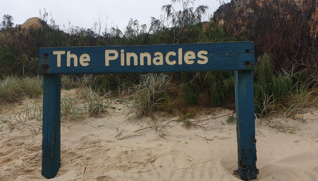 The Pinnacles are sign posted along the beach