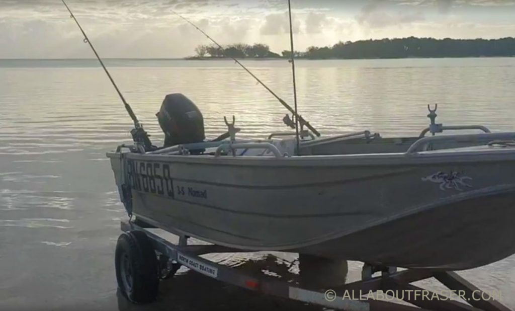 Small boat towing to wathumba creek