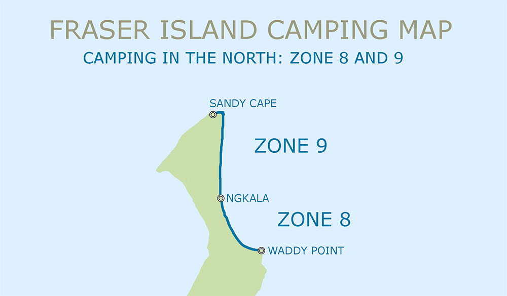 Fraser Island Map Camping Zones Map Of Fraser Island