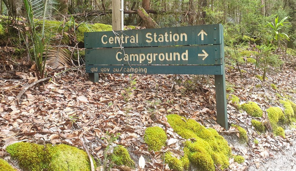 central station and camp ground sign-age by Parks and wildlife