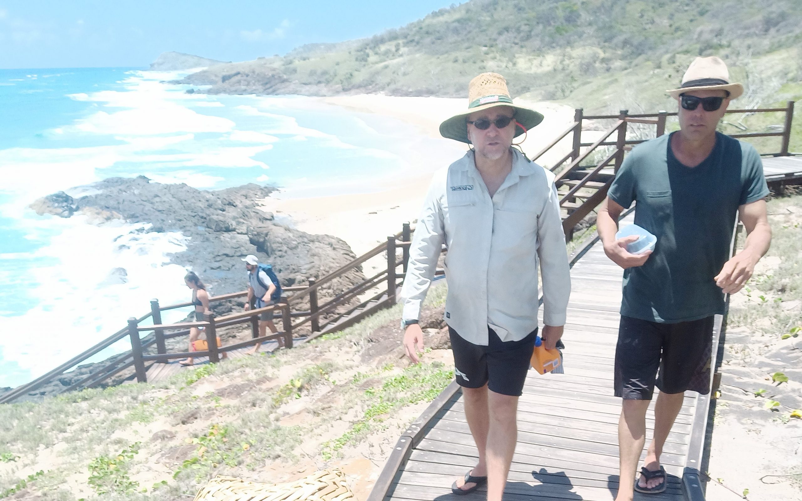 Walking along the Champange Pools Boardwalk